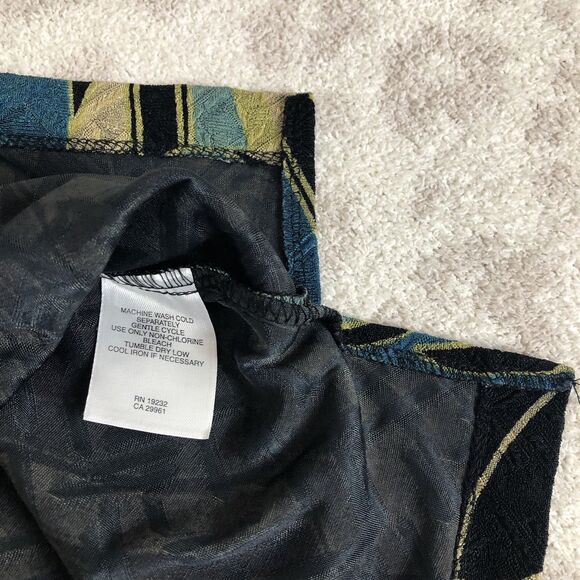 Vtg Alfred Dunner women’s blouse medium green blue groovy leafy all over print - Picture 4 of 6